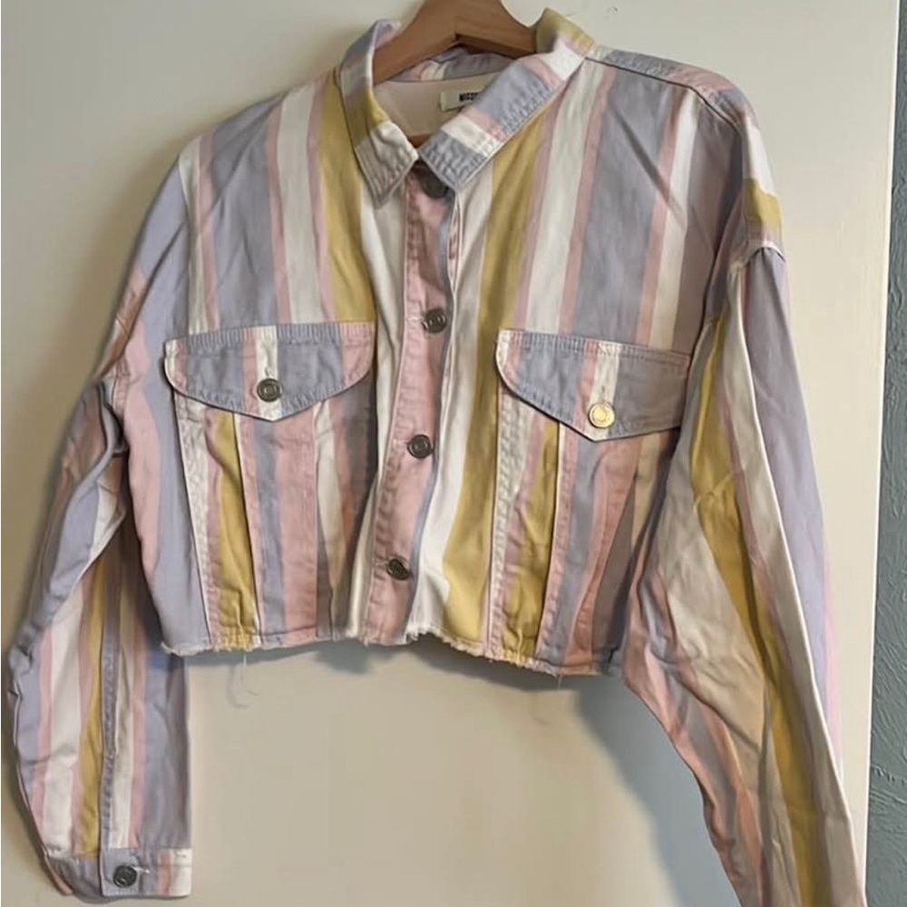 Missguided Multicolor Striped Jean Jacket
